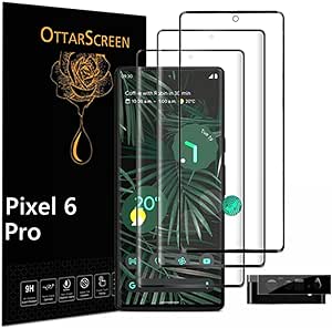 3 Pack for Google Pixel 6 Pro Screen Protector, Tempered Glass Screen Protector【3 1 Pack】1 Pack Tempered Glass Camera Lens Protector, 9H Hardness Tempered Glass Screen Protector for Google Pixel 6 Pro