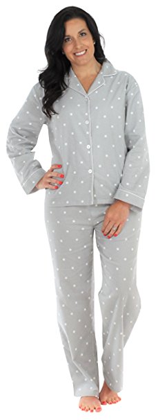 PajamaMania Women’s Sleepwear Flannel Long Sleeve Pajama Set