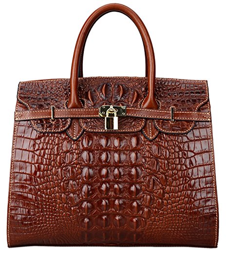 PIJUSHI Crocodile Handbags And Purses Satchel Office Padlock Handbag For Women 22130