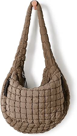 ODODOS Quilted Carryall Tote Bag for Women Crossbody Large Hobo Lightweight Padding Shoulder Bag