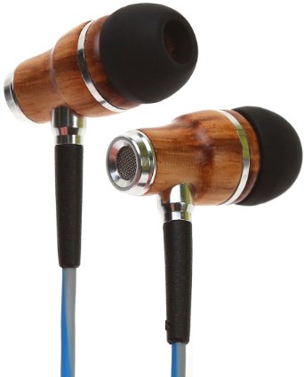 Symphonized NRG 3.0 Premium Wood In-ear Noise-isolating Headphones|Earbuds|Earphones with Mic & Volume Control (Powder Blue & Hazy Gray)