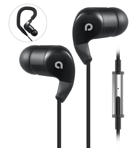 AudioMX Sport Earphones In-Ear Earbud Headphones with Microphone for Running Gym, Noise Sound Isolating, Dual Dynamic Driver