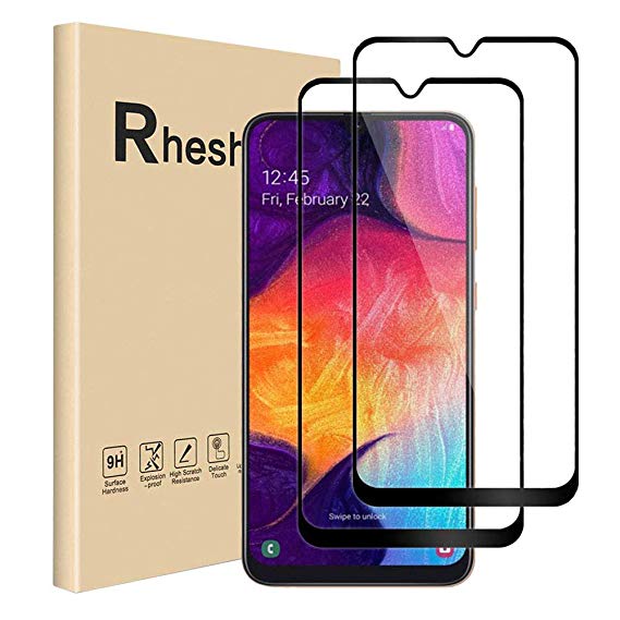 Samsung Galaxy A50/A30/M20/M10 Screen Protector, 【2PACK】 Full Coverage Screen Protector Film for Samsung Galaxy A50/A30/M20/M10 (Bubble Free/Case Friendly)