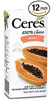 Ceres 100% All Natural Pure Fruit Juice Blend | Gluten Free | Rich in Vitamin C | No Sugar or Preservatives Added, 33.8 FL OZ, Papaya (Pack of 12)