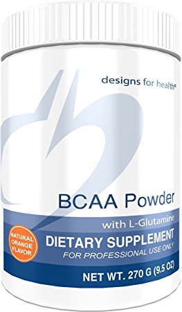 Designs for Health - BCAA Powder - 2000mg L-Glutamine Amino Acid Energy   L-Valine   L-Isoleucine   L-Leucine, 270 Grams