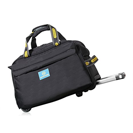 19" Rolling Travel Duffel bag, Flight Duffle Bag Black, One Size