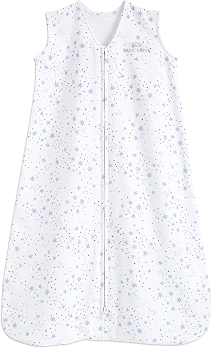 HALO Sleepsack 100% Cotton Wearable Blanket, Midnight Moons Blue, Small