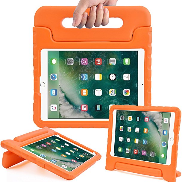 AVAWO New iPad 9.7 2017 Model Kids Case - Light Weight Shock Proof Convertible Handle Stand Friendly Kids Case for Apple iPad 9.7-inch 2017 Latest Gen / iPad Air / iPad Air 2 Tablet - Orange