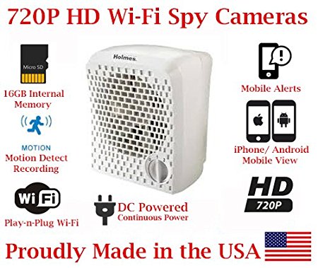SecureGuard Elite 720p HD Wi-Fi Wireless IP Air Purifier IR Hidden Security Nanny Cam Spy Camera with 16GB Memory …