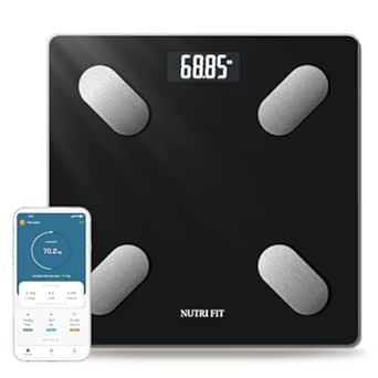NUTRI FIT Smart Scale for Body Weight Body Composition Monitor, Bathroom Digital Weighing Scale with BMI, Body Fat, Muscle Mass, Accurate Bluetooth Home User Health Equipment Sync Apps