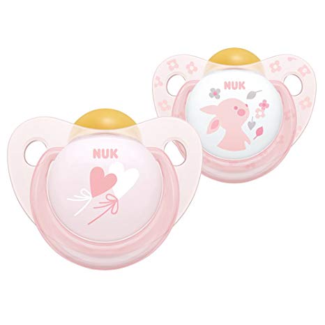 NUK Rose and Blue Latex Soothers, Pink, 0-6 Months