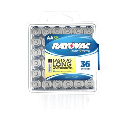 Rayovac Alkaline AA Batteries, 815-36PPF, 36-Pack with Recloseable Lid