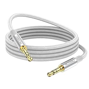 MOSWAG 10FT/3Meter 3.5mm Audio Aux Jack Cable to 3.5mm Aux Cable Male to Male Aux Cord Nylon Braided Stereo Jack Cord for Phones,Headphones,Speakers,Tablets,PCs,Music Players and More