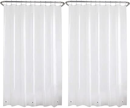 LiBa Shower Curtain Liners, Mildew Resistant, PEVA 2 Pack Frosted Bathroom 72" W x 72" H, 8G Heavy Duty Antimicrobial