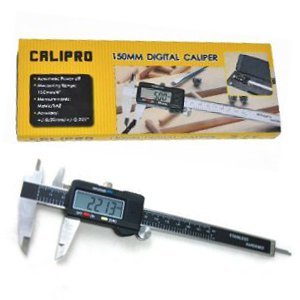 Digital Caliper - 6 Electronic Caliper by Calipro - Stainless Steel with XL LCD Screen - Instant SAE-Metric Conversion with Case and Spare Battery