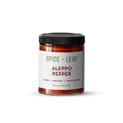 Premium Aleppo Pepper by SPICE   LEAF - Vegan Pesticide Free Red Middle Eastern Mild Pepper Flakes, 3.5 oz