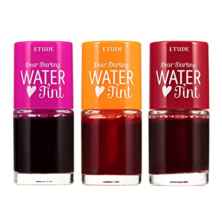 ETUDE Dear Darling Water Tint 3 Color SET 9.5g x 3color (21AD) | Bright Vivid Color Lip Tint with Moisturizing Pomegranate & Grapefruit Extract to Hydrate your Lips