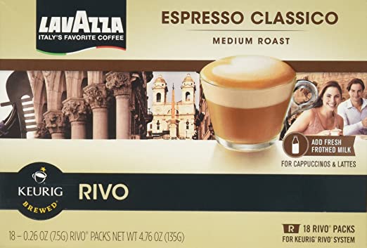 Lavazza Espresso Classico 72 Packs for Keurig Rivo System