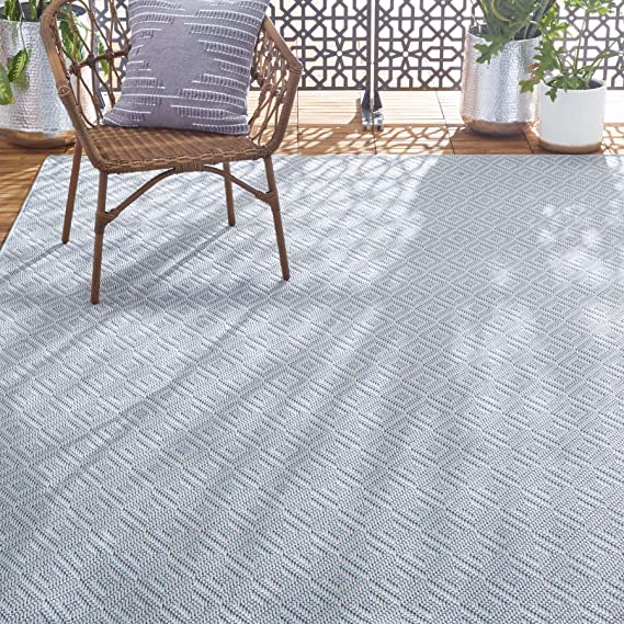 Home Dynamix Tripoli Lydia Modern Indoor/Outdoor Area Rug, Blue/Cream, 3'7"x5'2" Rectangle