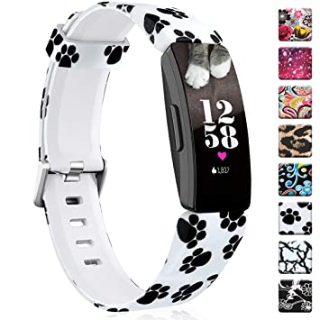 Maledan Patterned Bands Compatible with Fitbit Inspire HR/Inspire/Ace 2, Fadeless Pattern Printed Strap Accessories Replacement Band for Inspire HR Fitness Tracker and Ace 2, Women Men Large Small