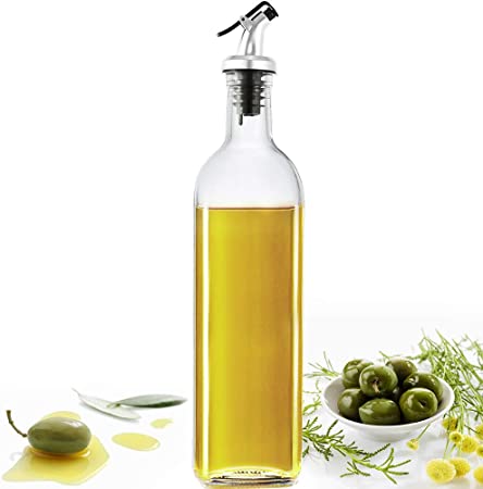 Oil Dispenser Olive Oil Dispenser Bottle for Kitchen 16 Oz 2 Packs Glass Oil And Vinegar Cruet With Stainless Steel Spout Oil Bottles for Kitchen (1)