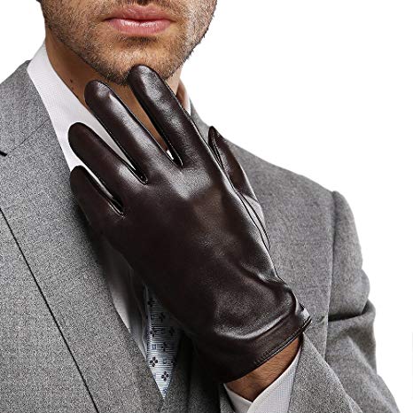 Harrms Best Luxury Touchscreen Italian Nappa Genuine Leather Gloves for men's Cold Weather Gloves