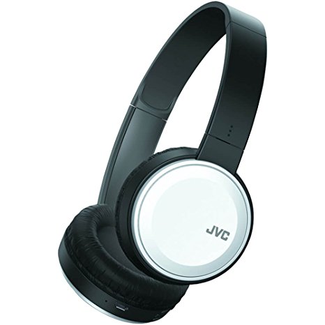 JVC Wireless Lightweight Flat Foldable On Ear Bluetooth Wireless Headband with Mic, White (HAS190BTW)