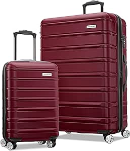 Samsonite Omni 2 Hardside Expandable Luggage with Spinner Wheels, Nature Merlot, 2-Piece Set (Carry-on/Large)