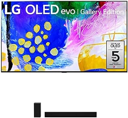 LG 97-Inch Class OLED evo Gallery Edition G2 Series Alexa Built-in 4K Smart TV (OLED97G2PUA, 2022) GX Sound Bar with Subwoofer, OLED Gallery TV Matching, 3.1 ch - Black