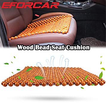 Wood Beads Cushion,EFORCAR Natural Wood Beads Cover Pad Car Seat Comfy Cool Summer Massage Seat Cushion (Square)