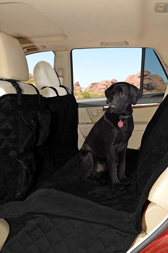 Premium Microfiber Quilted Dog Car Seat Covers Waterproof/63” Hammock,Non-Slip Backing, (Thick) Quilted Padding Universally fits