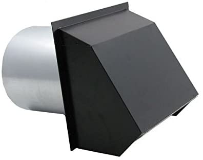 Hooded Wall Vent with Spring Loaded Damper, Gasket and Screen - Painted 8 inch Brown