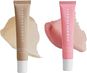 Summer Fridays Lip Butter Balm - Conditioning Lip Mask and Lip Balm for Instant Moisture, Shine and Hydration - Sheer-Tinted, Soothing Lip Care (P K)