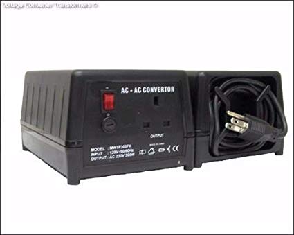 MW1P300FK - 300 Watt Voltage Converter Transformer. Converts AC 110V To 220/240V With UK Outlet. Use UK Products In USA.
