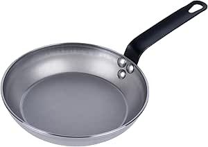 Restaurantware-Met Lux 8 Inch Fry Pan, 1 No-Stick Frying Pan - Induction-Ready, Triple-Riveted, Silver Carbon Steel Cooking Skillet, Durable, For Searing, Sauteing, And Browning Food