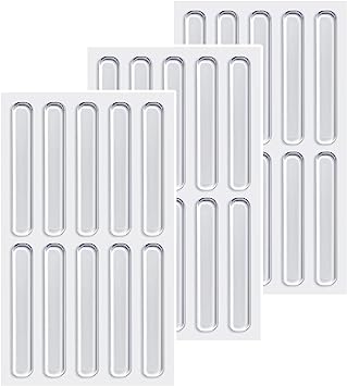 Vicloon 30 Pcs Furniture Bumpers, Silicone Clear Furniture Bumper Strips 6.3cm Length, Adhesive Bumper Pads Clear Bumper, Transparent Cabinet Door Bumpers for Doors and Furniture Protectors