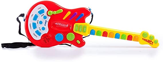 Toy Electric Guitar with Over 20 Interactive Buttons, Levers and Modes with Sound and Lights by Dimple