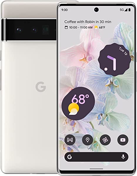 Google Pixel 6 Pro 5G (128GB, 12GB) 6.71" AMOLED 120Hz, 12.2MP 4K Camera (Fully Unlocked for Canada   Global) w/Fast Charge Cube (Renewed)