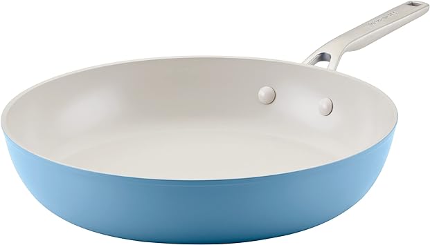 KitchenAid Hard Anodized Ceramic Nonstick Frying Pan/Skillet, 12.25 Inch, Blue Velvet