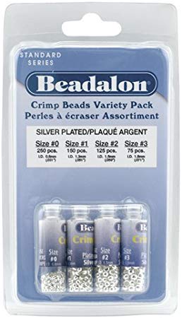 Artistic Wire Beadalon Crimp Bead Variety Pack #0-3 Silver, Plated, 600-Piece