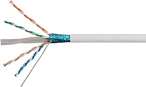 Monoprice Cat6A Ethernet Bulk Cable - Network Internet Cord - Solid, 550Mhz, FTP, CMR, Riser Rated, Pure Bare Copper Wire, 10G, 23AWG, No Logo, 1000ft, White