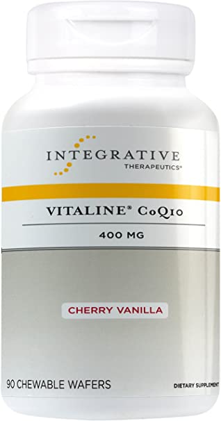 Integrative Therapeutics - Vitaline CoQ10 - 400 mg CoQ10 - Supports Heart & Brain Health - Cherry Vanilla Flavor - 90 Chewable Wafers