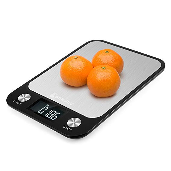 Digital Kitchen Scale, COOKJOY 10kg / 1g Kitchen Scale for Multipurpose, Portable Food Scale with LCD Backlight Display, Digital Food Weight Scale for Food and Baking