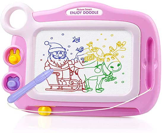 Preschool Learning Toys for 2 Year Olds Girls,Magnetic Drawing Board for 1 2 3 4 5 Year Old Girl Gifts Educational Toys for 3 Year Old Girls Xmas Gifts for 2 Year Old Girls Juguetes para Niñas Pink