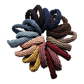 Hair Ties with Seamless High Elastic Thickening in Ponytail Holders (Multiple Colors with 20 Pcs Packing)