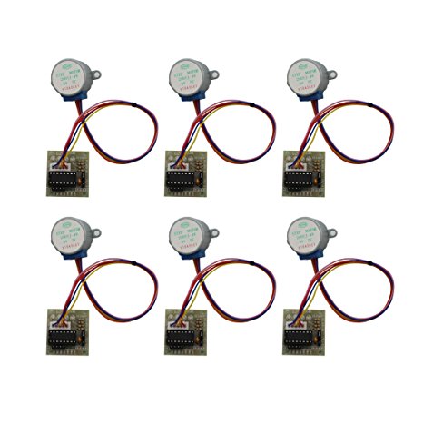 Raogoodcx 6Pcs 5V Stepper Motor 28BYJ-48 With Drive Test Module Board ULN2003 5 Line 4 Phase