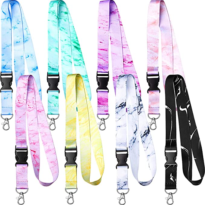 8 Pieces Key Lanyard ID Lanyards Neck Strap Key Chain Holder Wristlet Lanyard for Women Men