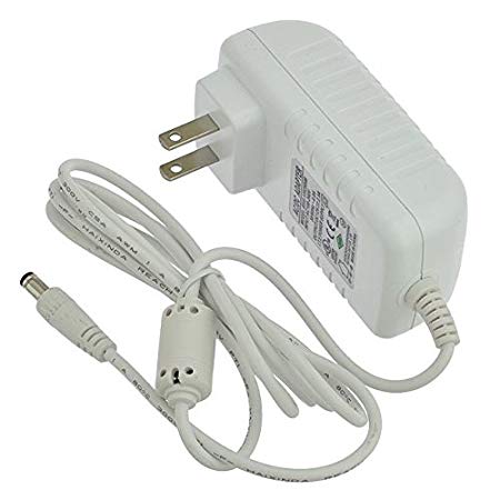 LEDwholesalers 12V 2.5A 30W Wall-Mount AC/DC Power Adapter, 5.5x2.5mm DC Plug with Spring Clips, White, UL-Listed, 3202-12V