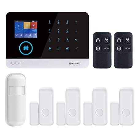 Colorful Display Touch Keypad Home and Business Wireless Alarm Security System with WiFi &GSM(2G) Network and iOS Android APP kit