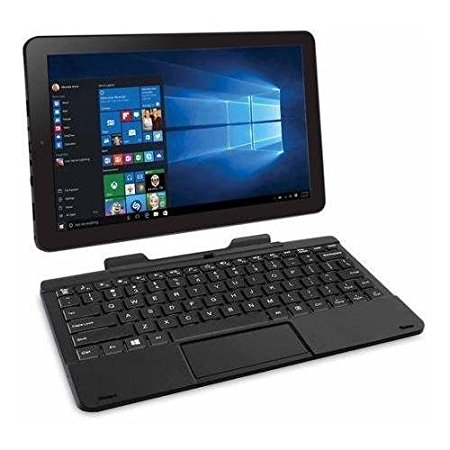 RCA Cambio Flagship Black Edition 10.1 Touchscreen 2 IN 1 Tablet Laptop With Keyboard Free Office Moblie (Intel Quad-Core Z3735 Processor, 2G RAM, 32G Storage, IPS, Windows 10)